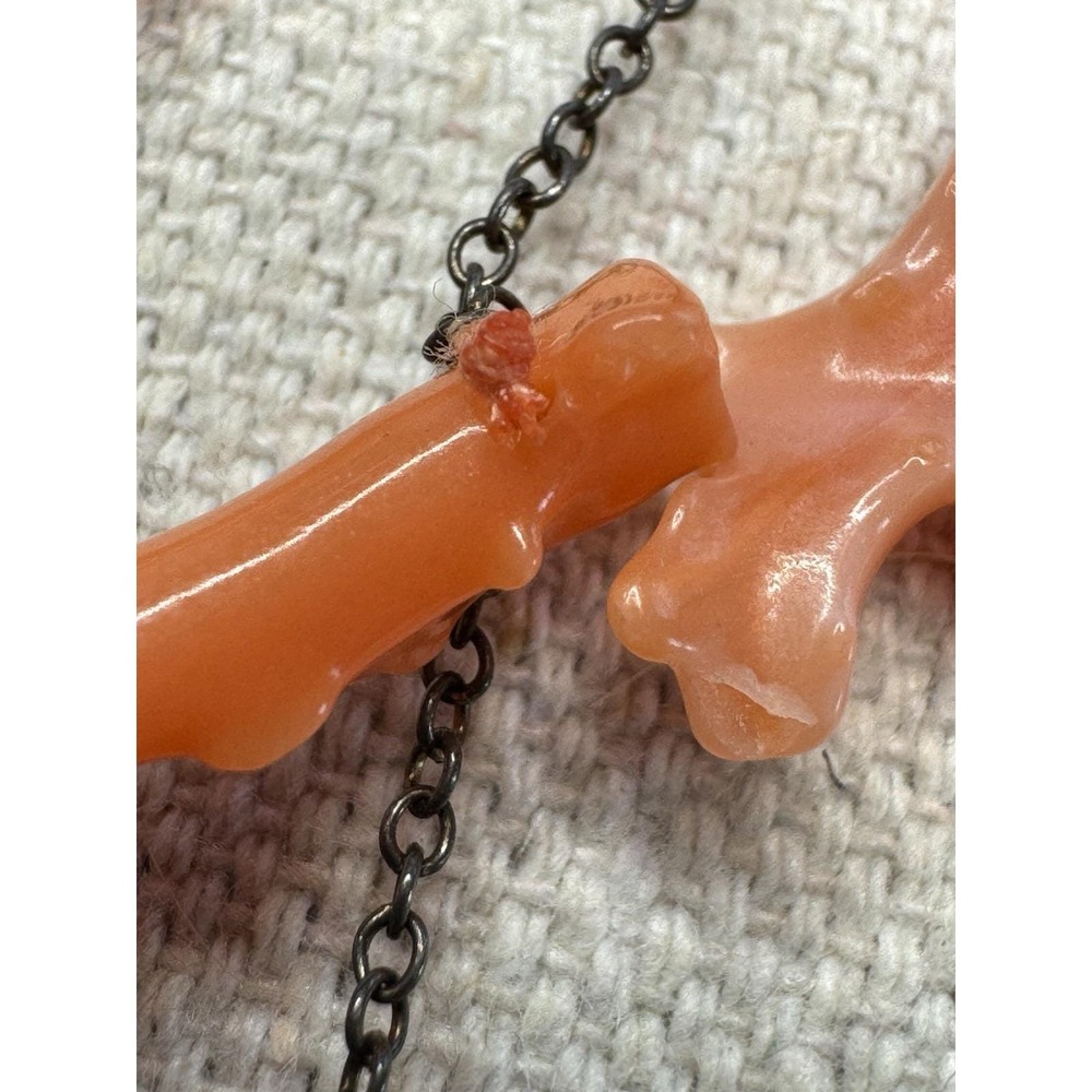 Chan Luu Salmon Branch Coral 925 Sterling Statement Bib Necklace 16in - Picture 13 of 16